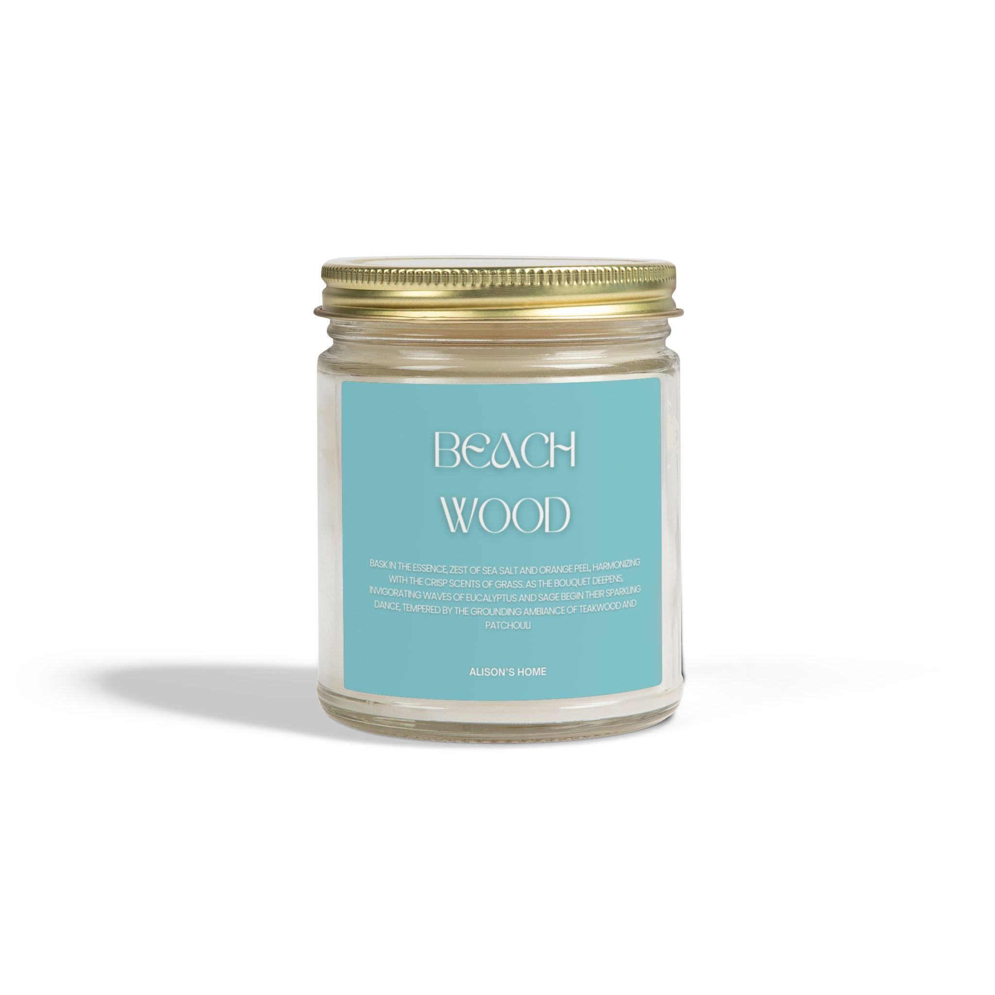 Coastal Beach Wood Scented Candle — Coconut Apricot Wax (4oz & 9oz)
